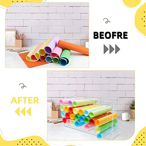 Vinyl Storage Rack 50-Holes Acrylic Vinyl Roll Holder Craft Storage Organizer for Craft Room