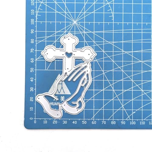 Scrapbooking Die-Cuts for Card Making, Christmas Metal Cutting Dies, Paper Craft Punch Template, Background Embossing Stencils, DIY Album Décor (Applause Cross-8.9x6.3cm)