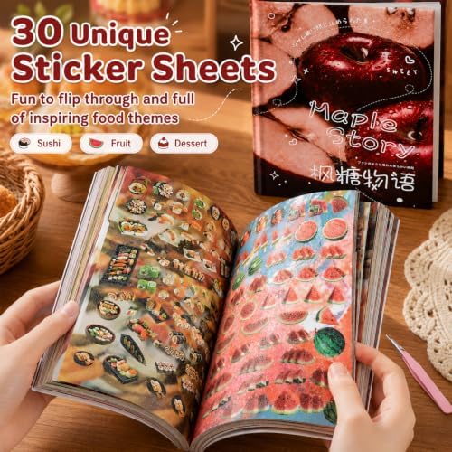 Japanese Sticker Book,1400 PCS Romantic Memory Series Aesthetic Stickers, Heisei Retro Vintage Comic Style Stickers for Scrapbooking, Journaling, DIY Crafts and Decoration