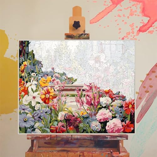 Paint by Numbers for Adults Flowers - Flower Paint by Number on Canvas