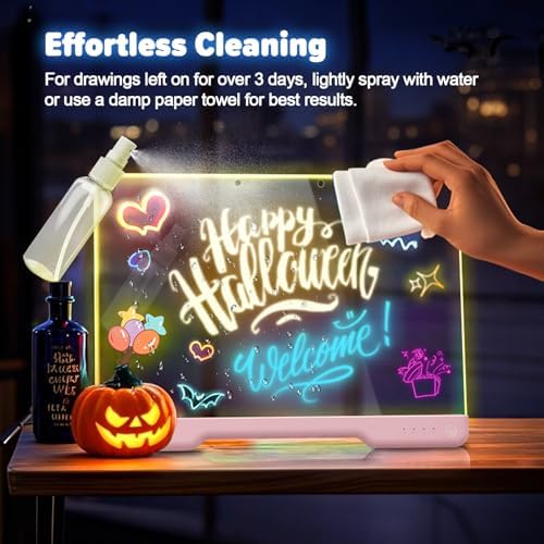 Geokay 16" Rechargeable LED Drawing Board with 9-Color Light Effects