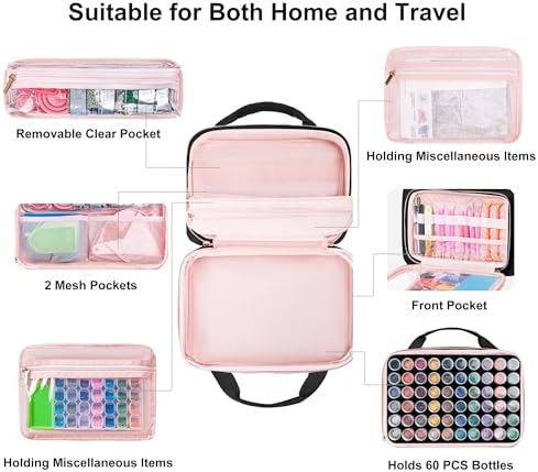 Leudes Diamond Art Storage Painting Case 60 Slots Bead Art Kits for Adults