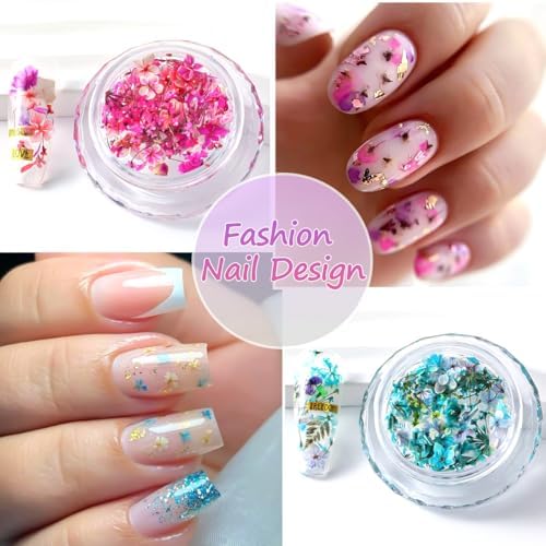 8 Boxs Dried Gypsophila Flowers Nail Art Decoration