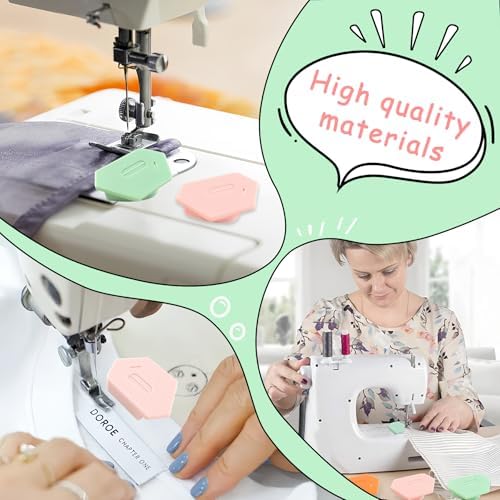 5 Pack Magnetic Seam Guide for Sewing Machine, Magnetic Seam Guide, Upgraded Polygonal Multifunctional Hemmer Gauge with Magnetic Seam Guide with Scale, Sewing Supplies
