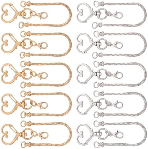 10PCS Beadable Keychain Bars Mixed Color Chain Keychains Key Chain Making Kit