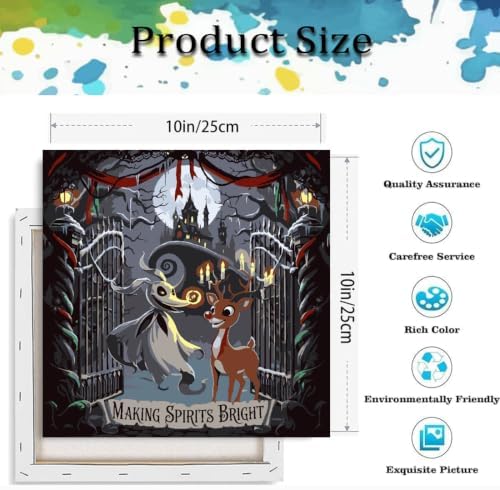 Christmas Paint by Numbers Kit for Adults Beginner with Framed 10x10 Inch