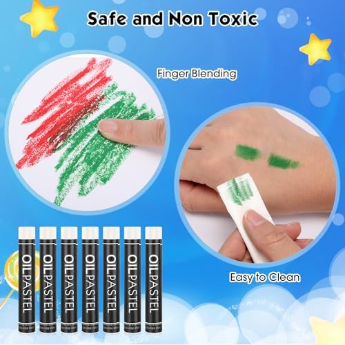 Nezyo 72 Pieces White Soft Oil Pastels Bulk Artists Oil Crayons