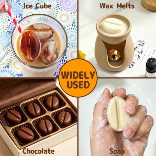 Coffee Chocolate Mold Silicone 16 Cavity, Coffee Bean Ice Cube Mold