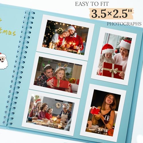 Scrapbook Photo Album 8"x8" 20 Sheets 40 Pages Hardcover Kraft Paper Blue