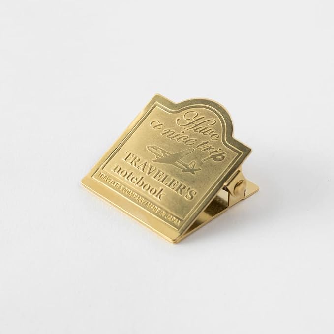 DESIGNPHIL Traveler's Notebook, Brass, Clip, Airplane Pattern 43090006