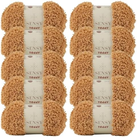 S Sensy Teddy - Micro Polyester Amigurumi Yarn, 10 Skein Latte, 109 Yards