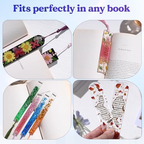 LET'S RESIN Bookmark Silicone Molds Set - 3 Shapes with 20Pcs Tassels