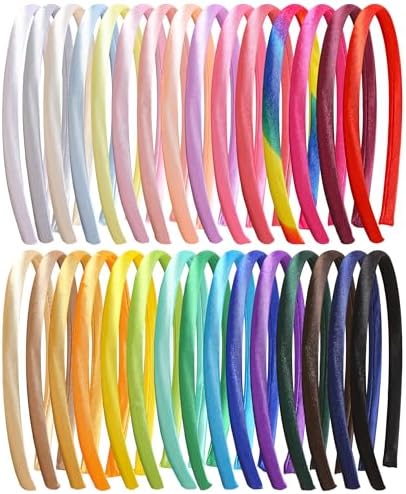 30Pcs Satin Blank Headbands DIY Hair Accessories for Women Girls
