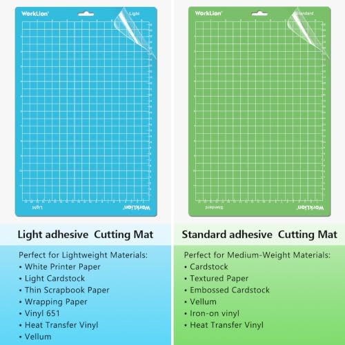 Worklion Cutting Mat Compatible With Cricut Joy Xtra: 8.5"x12", 6 pack (4 Standard Adhesive& 2 Light Adhesive) - Machine Accessories