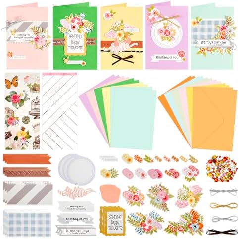 AHANDMAKER Paper Card Making Kits Colorful Handmade Greeting Card Kits for Christmas Day Cards, Easter Cards Birthday Invitation, DIY Envelope & Card Making, Slightly Lighter Color