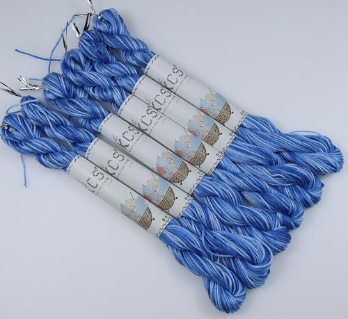 KCS Big skeins of 25 Meters Size 25 Color Variegated Cross Stitch Stranded Threads,6 skeins,93