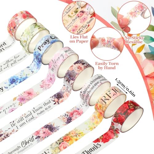 24 Rolls Back to School Christian Washi Tape