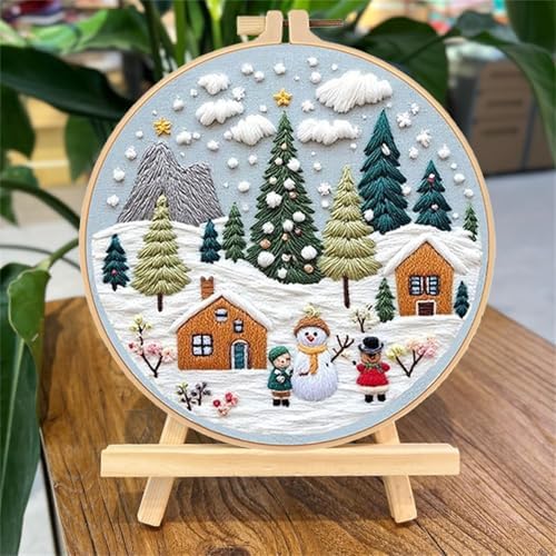 SCECALA 3 Pack Gnome Christmas Embroidery Kit