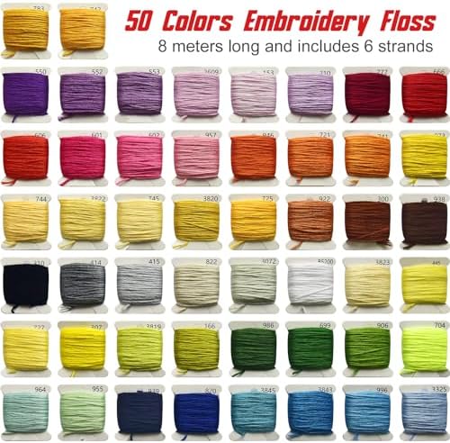 400+Pcs Friendship Bracelet String Kit String Bracelet Making Kit with 50 Skeins Embroidery Floss Cross Stitch Thread, 400Pcs Friendship Bracelet Beads, 37Pcs Embroidery Tools and Storage Box