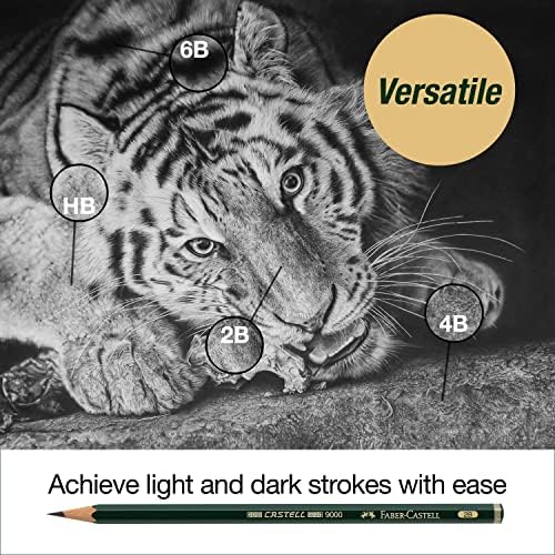 Faber-Castell Sketching and Accessories Set - Castell 9000 Graphite Pencils and Eraser Pencils - Art Pencils for Drawing and Shading