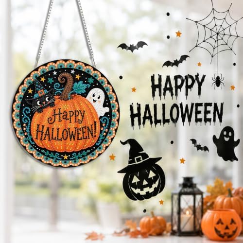 Halloween Diamond Art Hanging Kit for Adult, Diamond Art Painting 8x8in