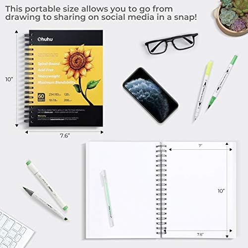 Ohuhu 7"x10" Marker Paper Pad Art Sketchbook for Drawing and Sketching