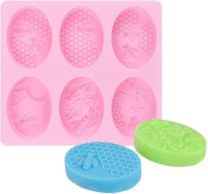 2Pcs Bee Silicone Soap Molds Honeycomb Molds | for Chocolate, Jelly,Candy Making