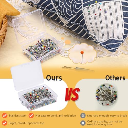 300 Pieces Sewing Pins Cushion, Pin Cushion for Sewing, Straight Pins