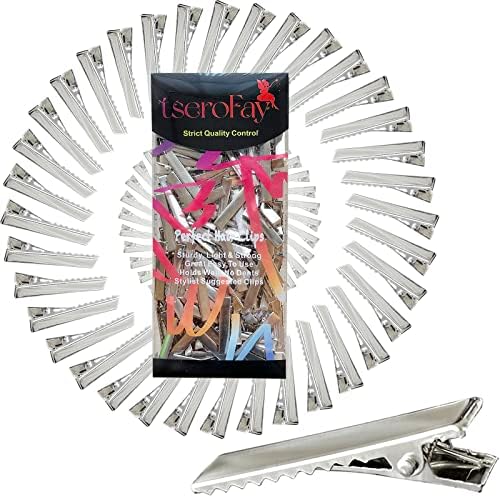 TseroFay Metal Plain Small Alligator Clips for Bows Crafts DIY Silver Bulk