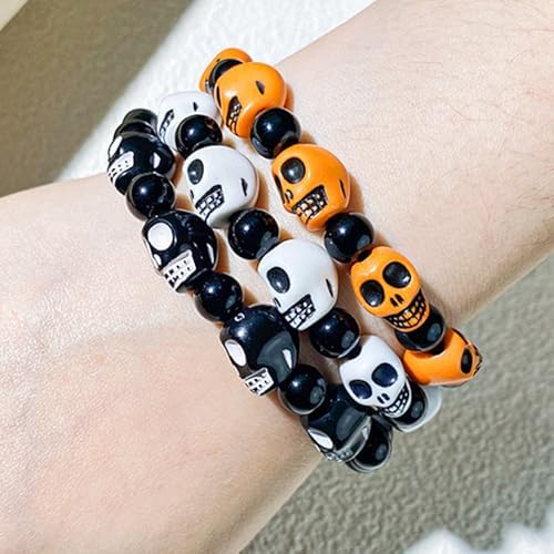 BBita 2088pcs Halloween Polymer Clay Beads Bracelet Making kit, 24 Style Cute Fun Beads Skull Pumpkin Beads Charms for Jewelry Necklace Earring Making DIY Accessories for Women Girls