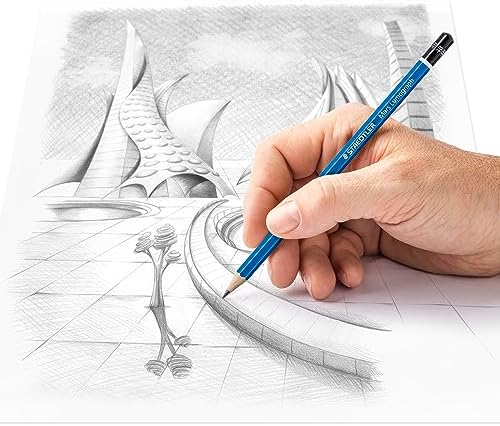 Staedtler Mars Lumograph 4B Graphite Art Drawing Pencil, Medium Soft, Break-Resistant Bonded Lead, 12 Pack, 100-4B