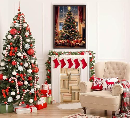 ijbnhd Christmas Tree Diamond Art Kit for Adults 12x16inch