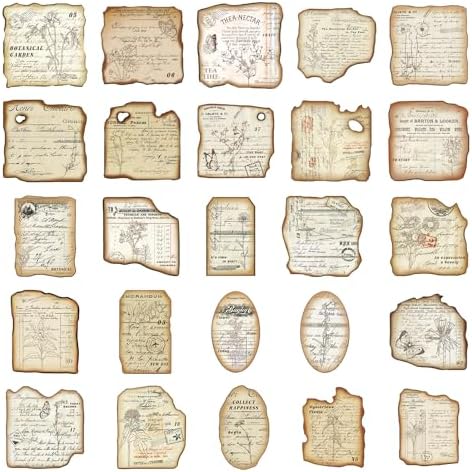 PRSTINCOL Vintage Journaling Stickers,Scrapbook Supplies for Planners,100Pcs Junk Journal Supplies with Antique Map Prints, Distressed Edges for Teenagers Adults