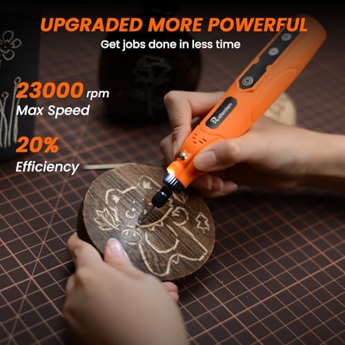 448PCS Rotary Tool Accessories Kit, 1/8" Universal Rotary Tool Bits, Includes 4V Cordless Rotary Tool (5 Speeds, 2000mAh) – Ideal for Sanding, Polishing, Engraving, Grinding