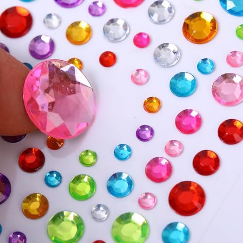 Gem Stickers for Crafting, Face, Eye, and Body Makeup, DIY Decoration, Kids' Rewards (Gem Stickers A 8 Sheets)