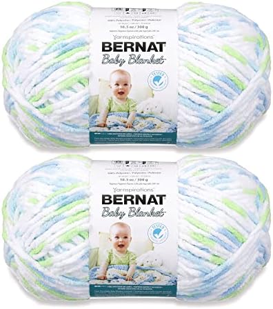 Bernat Baby Blanket Funny Prints Yarn - 2 Pack of 300g/10.5oz - Polyester - 6 Super Bulky - 220 Yards - Knitting/Crochet