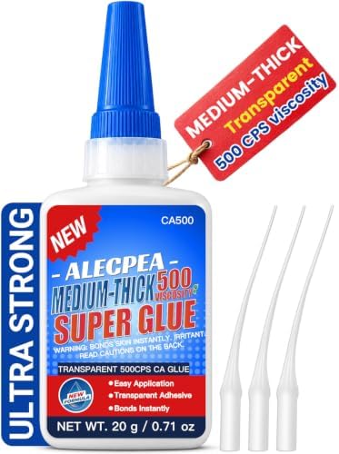 ALECPEA Medium-Thick CA Glue (500 CPS) 20g - Instant Bond Adhesive
