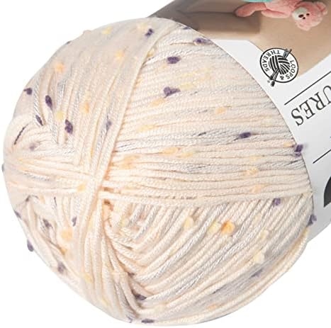 Loops & Threads Flecks Yarn - Yarn for Knitting, Crochet, Weaving, and Arts & Crafts - White, Acrylic Blend, 6.53 oz