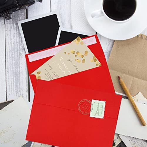 140 Packs of Invitation Envelopes, A2 Envelopes Red Postcard for 4.5x5.5 for Invitations, Self Seal for Photos RSVP, Greeting Cards