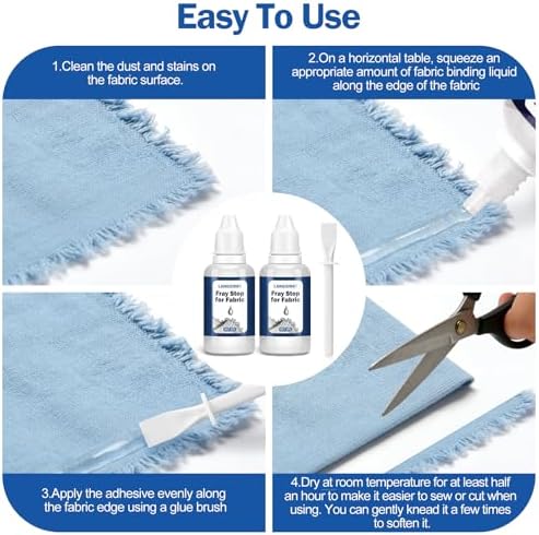 Fray Check for Fabric Clear, Washable Fabric Edge Sealer for Sewing