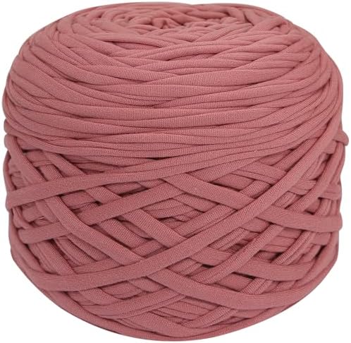 400g T-Shirt Yarn, 130 Yards Elastic Fabric Crochet DIY Beige Pink
