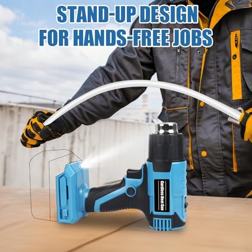 Cordless Heat Gun for Makita 18V Battery – 380W Portable Hot Air Gun for DIY Shrink Wrap, Vinyl Wrap & Crafting | Dual Temp 572°F/1022°F, 4 Nozzles, LED Light | Tool Only, Not Made by Makita