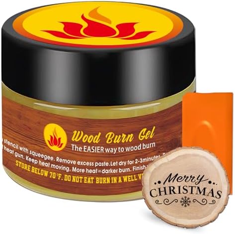 1DFAUL Wooden Burning Paste, 4 OZ Wood Burn Gel with Silicone Squeegee