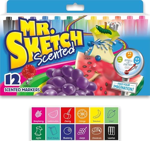 Mr. Sketch Scented Markers, Chisel Tip, Assorted Colors, 12 Count - Fun for Kids, Coloring, Spark Creativity, Arts & Crafts