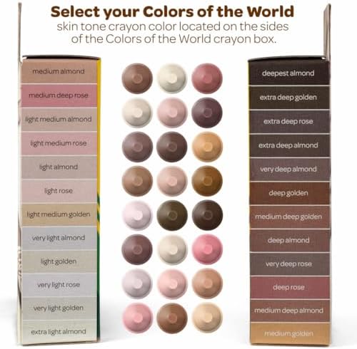 Crayola Bulk Crayon Set, Colors of The World, Multicultural Crayons, School Supplies, 6 Sets of 24 Colors (Pack of 8)