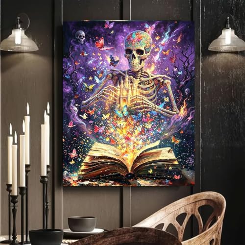 Arttoplus Skull Paint by Numbers Kit for Adults Beginner 16x20 inch