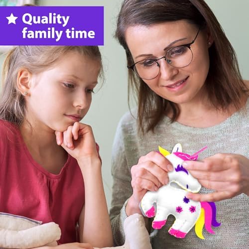 KRAFUN Unicorn Animal Sewing Keyring Kit for Kids Ages 7-12 | 6 Dolls