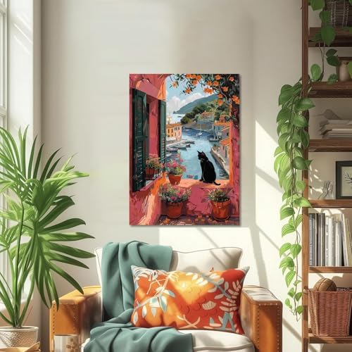 ICYANART Landscape Paint by Numbers Kit for Adults, Paint by Number Kits | Landscape Paint by Number for Adults Beginners, Acrylic Painting by Numbers, Easy Number Painting 16x20 In