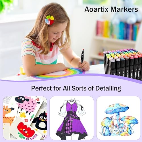 Alcohol Markers, 48 Colors Dual Tip Fine & Chisel Permanent Drawing Markers | Alcohol Based Coloring Pens for Illustration Drawing Sketch Books Supplies, with Case for Kids Artists & Beginners, Non-Toxic