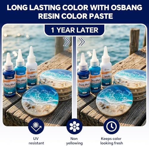 Epoxy Resin Color Pigment Set 4 Colors Highly Concentrated Liquid Resin Dye for Translucent Coloring DIY Art Jewelry Crafts（1.69oz×4）